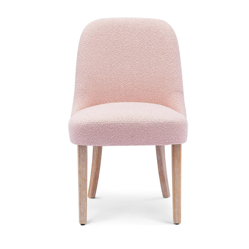 Chaise d'appoint rembourrée en boucle résistante à l'eau et aux taches avec cadre en bois massif et siège en mousse