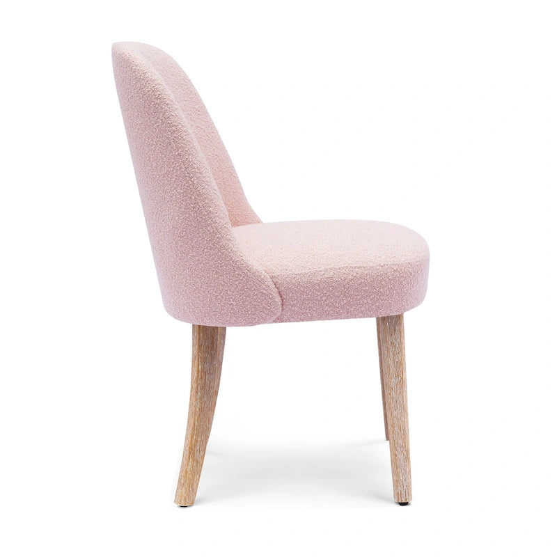 Chaise d'appoint rembourrée en boucle résistante à l'eau et aux taches avec cadre en bois massif et siège en mousse