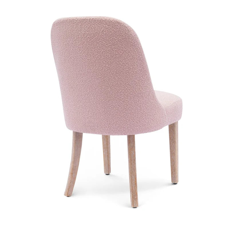Chaise d'appoint rembourrée en boucle résistante à l'eau et aux taches avec cadre en bois massif et siège en mousse