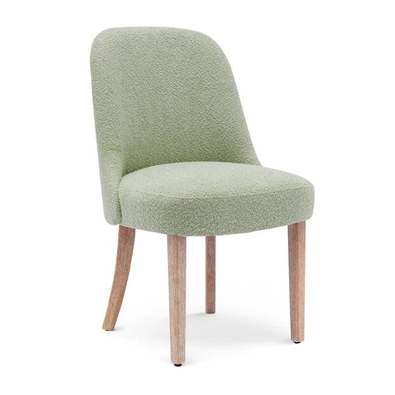 Chaise d'appoint rembourrée en boucle résistante à l'eau et aux taches avec cadre en bois massif et siège en mousse