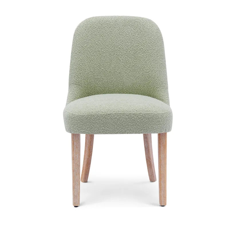 Chaise d'appoint rembourrée en boucle résistante à l'eau et aux taches avec cadre en bois massif et siège en mousse