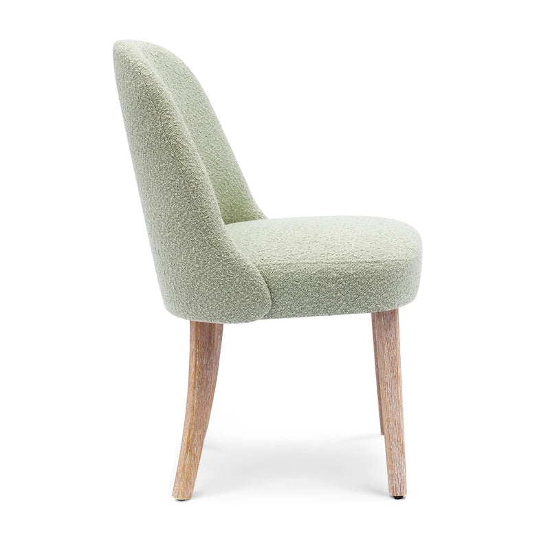 Chaise d'appoint rembourrée en boucle résistante à l'eau et aux taches avec cadre en bois massif et siège en mousse