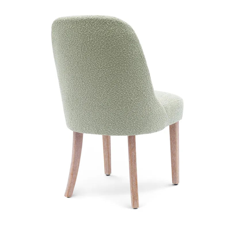 Chaise d'appoint rembourrée en boucle résistante à l'eau et aux taches avec cadre en bois massif et siège en mousse