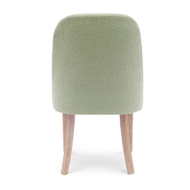 Chaise d'appoint rembourrée en boucle résistante à l'eau et aux taches avec cadre en bois massif et siège en mousse
