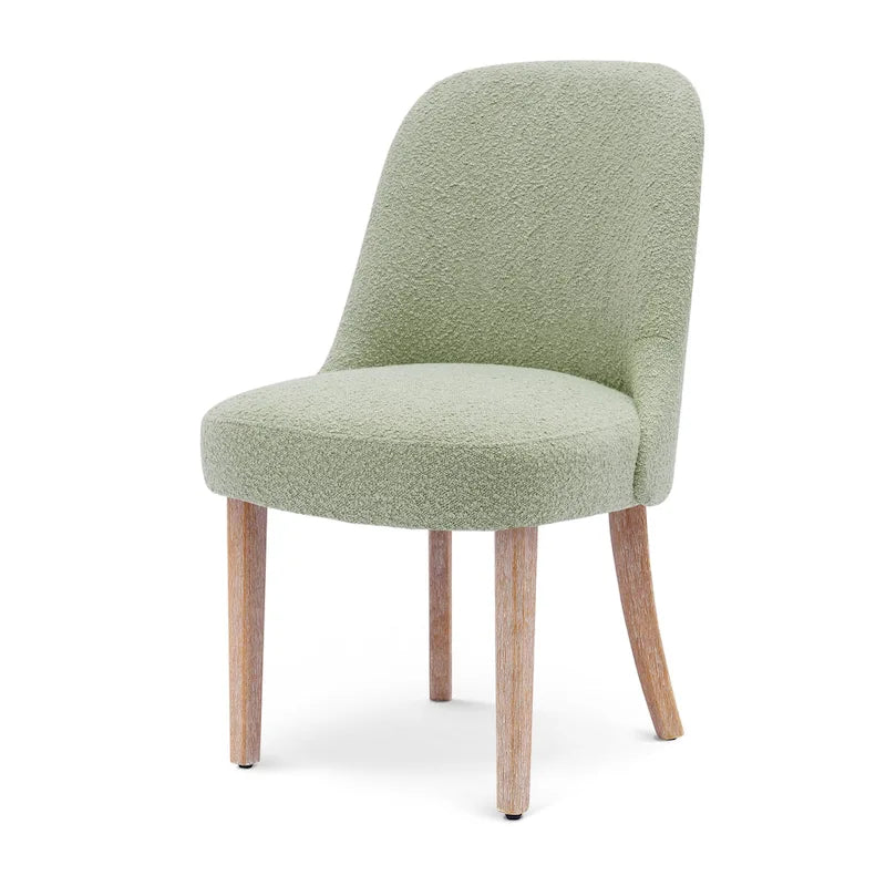Chaise d'appoint rembourrée en boucle résistante à l'eau et aux taches avec cadre en bois massif et siège en mousse