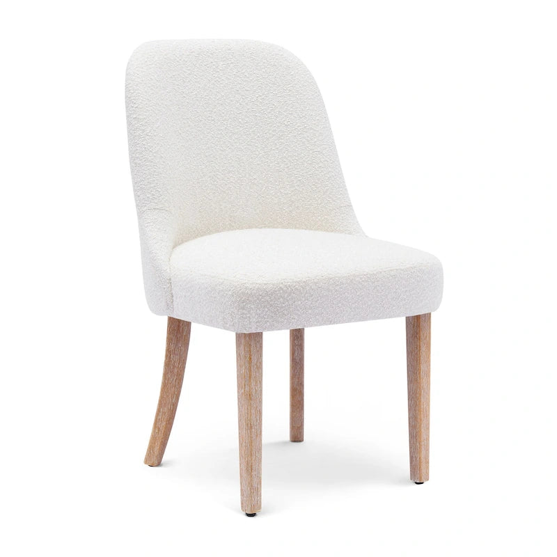 Chaise d'appoint rembourrée en boucle résistante à l'eau et aux taches avec cadre en bois massif et siège en mousse