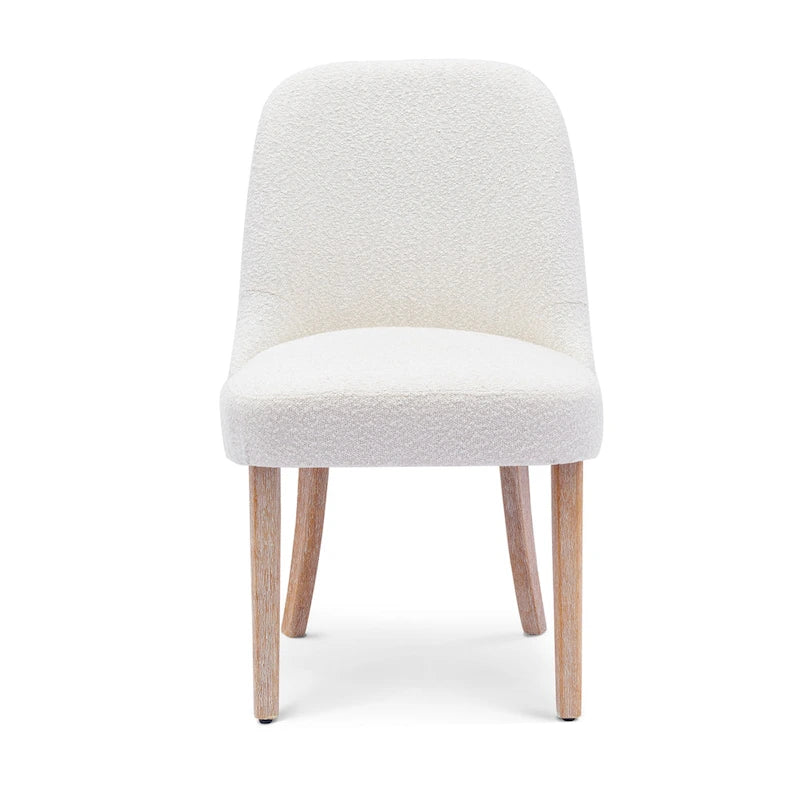 Chaise d'appoint rembourrée en boucle résistante à l'eau et aux taches avec cadre en bois massif et siège en mousse