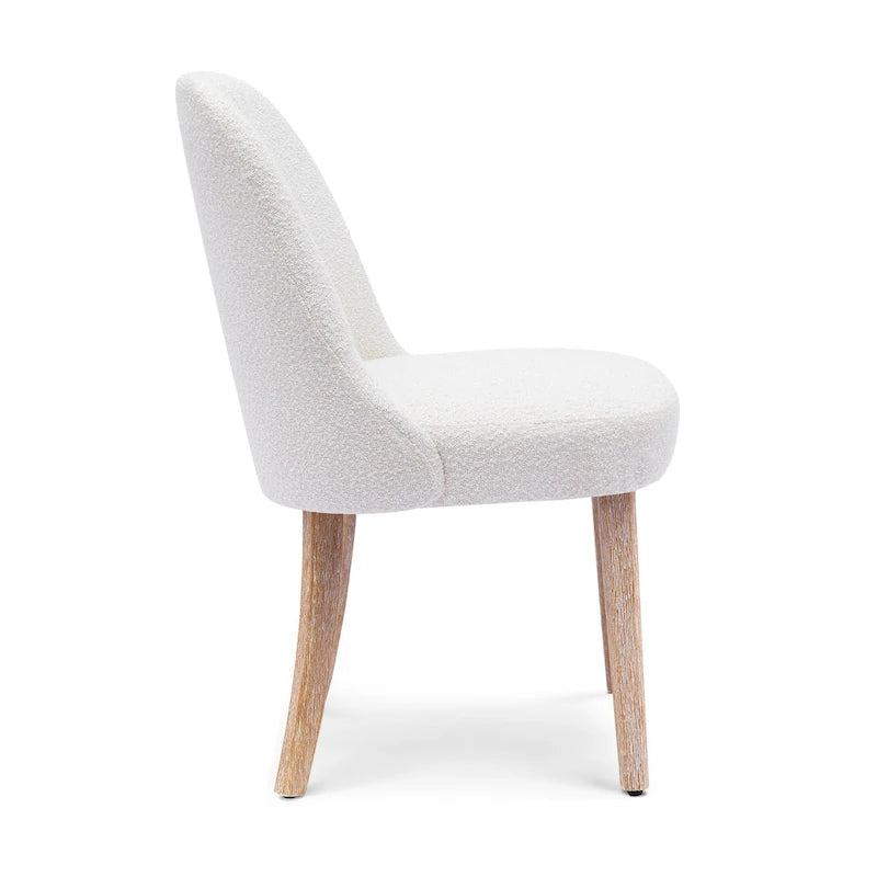 Chaise d'appoint rembourrée en boucle résistante à l'eau et aux taches avec cadre en bois massif et siège en mousse