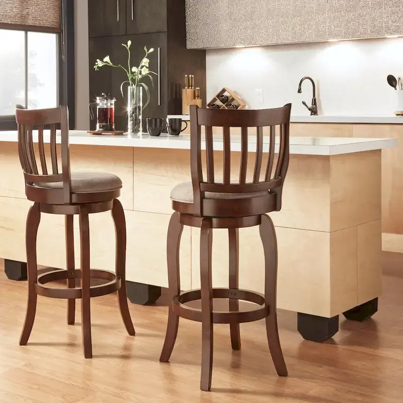 Tabouret de bar pivotant à dossier haut 74 cm Modern Linen