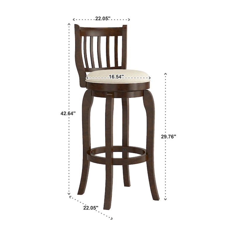 Tabouret de bar pivotant à dossier haut 74 cm Modern Linen
