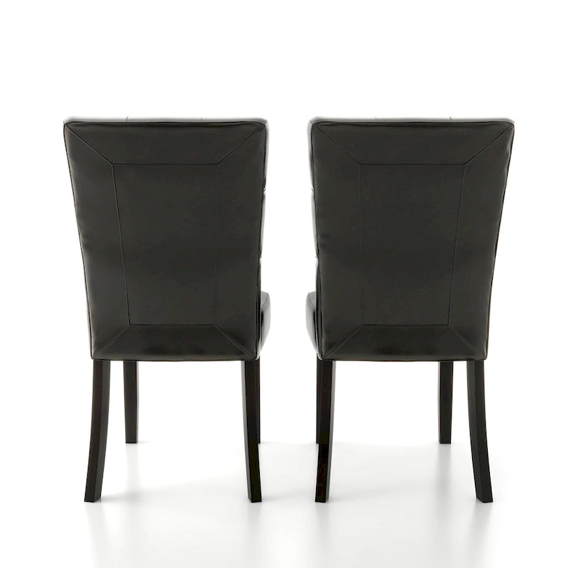 Chaises d'appoint capitonnées en similicuir expresso contemporain (Lot de 2)