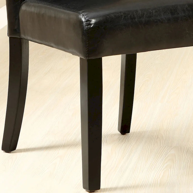Chaises d'appoint capitonnées en similicuir expresso contemporain (Lot de 2)