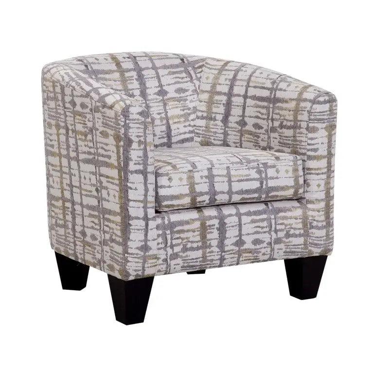 Fauteuil d'appoint rembourré barillet doré et gris éclaboussé
