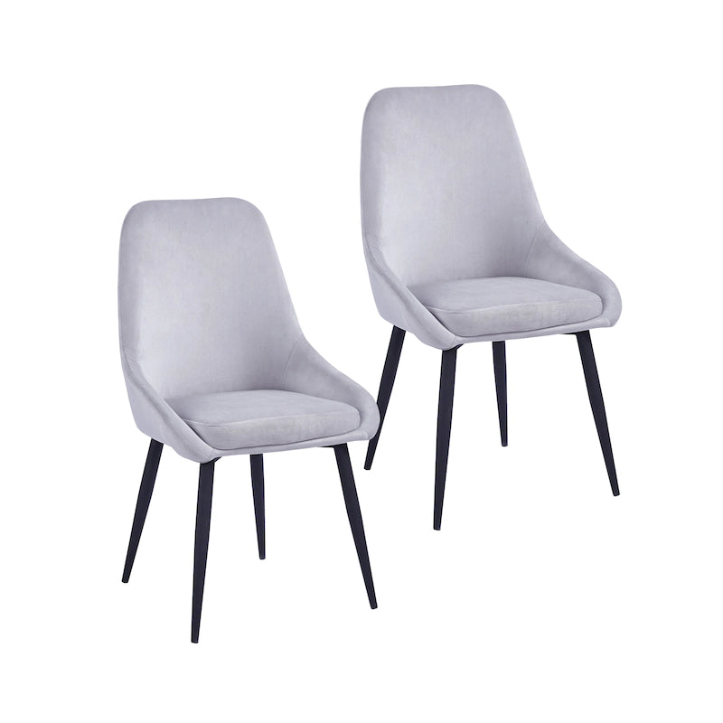 Lot de 2 chaises de salle à manger en velours de style Mid-Century avec pieds en acier thermolaqué, capacité de 120 kg