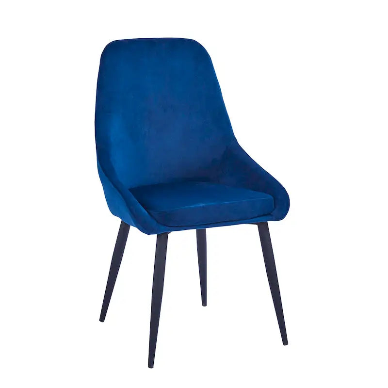 Lot de 2 chaises de salle à manger en velours de style Mid-Century avec pieds en acier thermolaqué, capacité de 120 kg