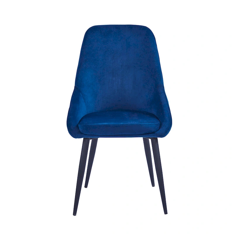 Lot de 2 chaises de salle à manger en velours de style Mid-Century avec pieds en acier thermolaqué, capacité de 120 kg