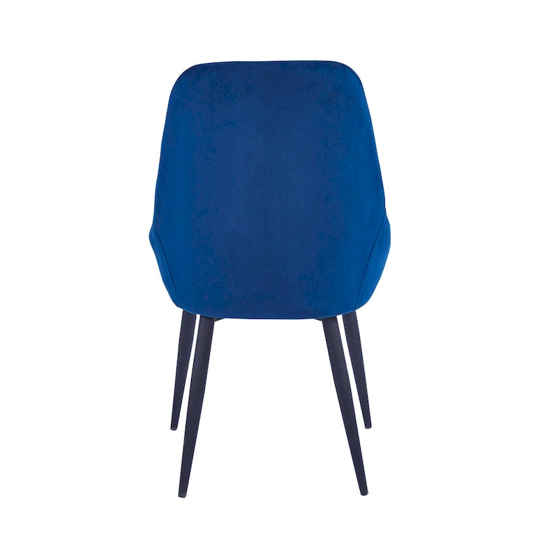 Lot de 2 chaises de salle à manger en velours de style Mid-Century avec pieds en acier thermolaqué, capacité de 120 kg