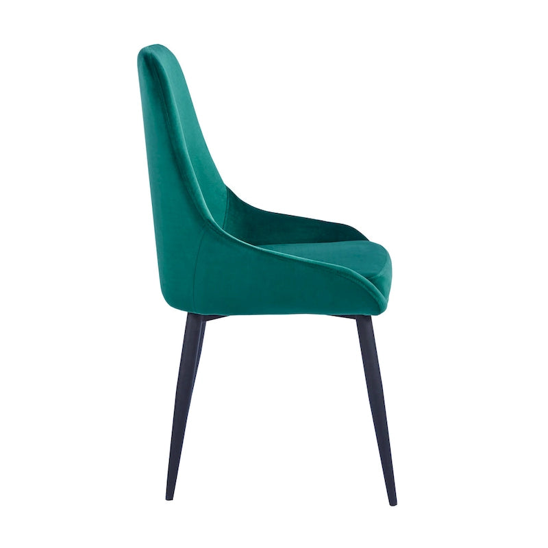 Lot de 2 chaises de salle à manger en velours de style Mid-Century avec pieds en acier thermolaqué, capacité de 120 kg
