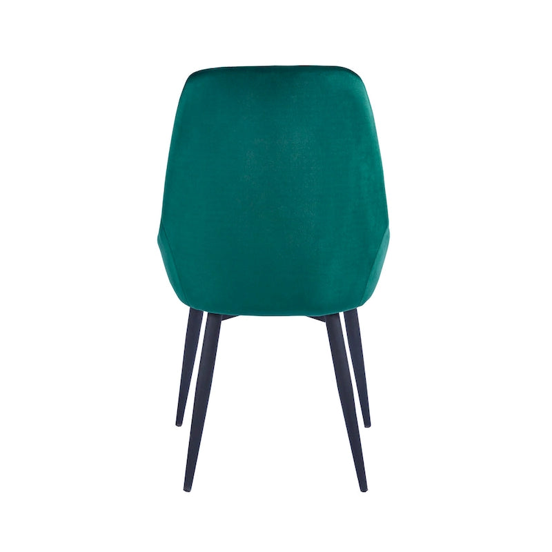 Lot de 2 chaises de salle à manger en velours de style Mid-Century avec pieds en acier thermolaqué, capacité de 120 kg