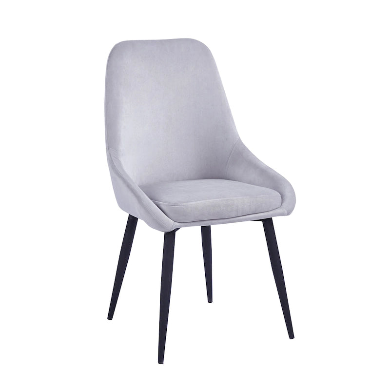 Lot de 2 chaises de salle à manger en velours de style Mid-Century avec pieds en acier thermolaqué, capacité de 120 kg