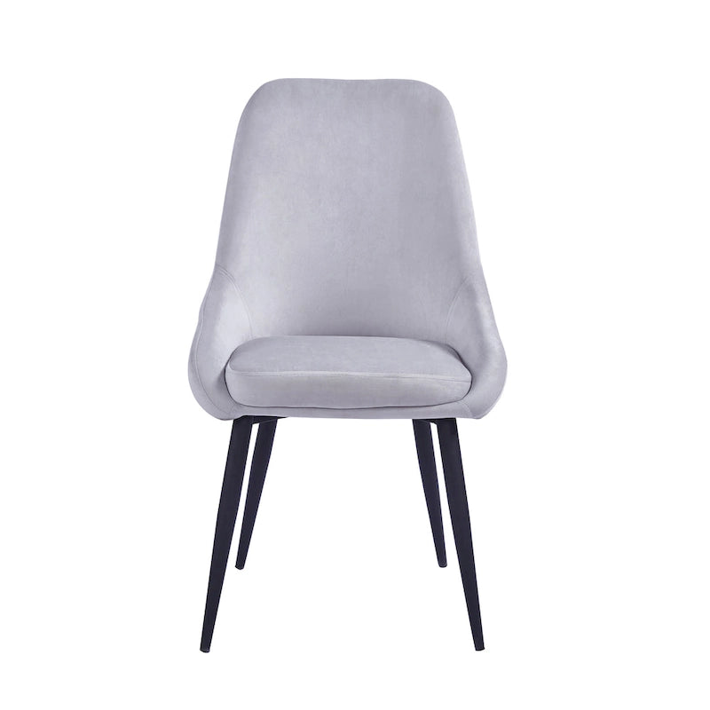 Lot de 2 chaises de salle à manger en velours de style Mid-Century avec pieds en acier thermolaqué, capacité de 120 kg