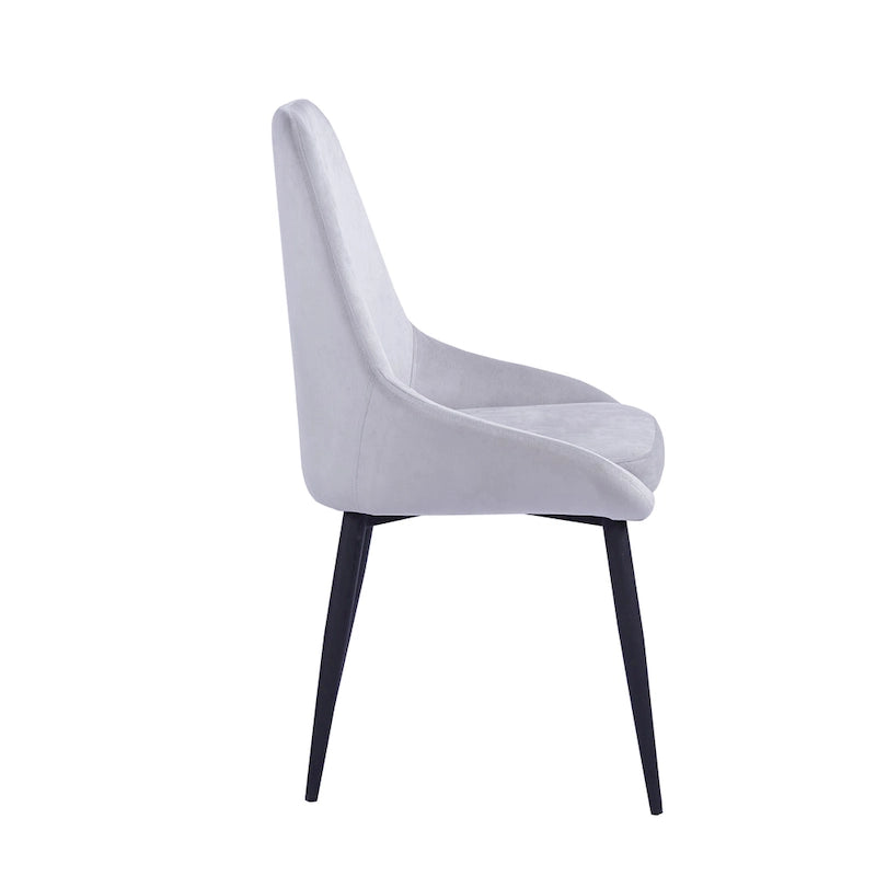 Lot de 2 chaises de salle à manger en velours de style Mid-Century avec pieds en acier thermolaqué, capacité de 120 kg