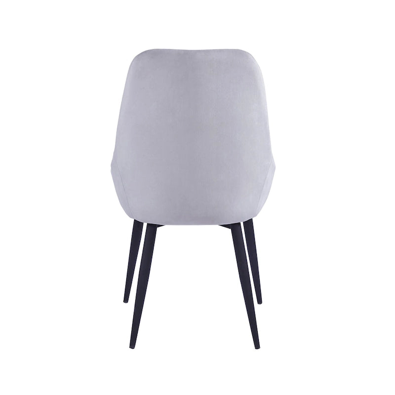 Lot de 2 chaises de salle à manger en velours de style Mid-Century avec pieds en acier thermolaqué, capacité de 120 kg