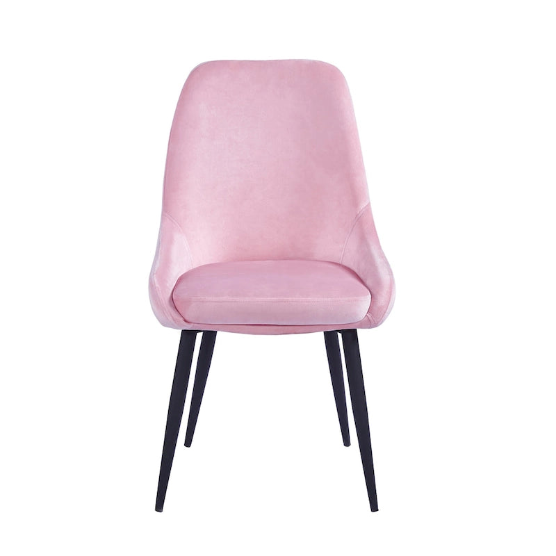 Lot de 2 chaises de salle à manger en velours de style Mid-Century avec pieds en acier thermolaqué, capacité de 120 kg