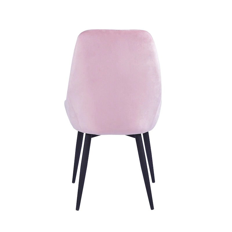Lot de 2 chaises de salle à manger en velours de style Mid-Century avec pieds en acier thermolaqué, capacité de 120 kg