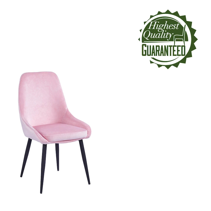Lot de 2 chaises de salle à manger en velours de style Mid-Century avec pieds en acier thermolaqué, capacité de 120 kg
