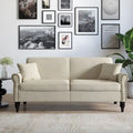 Canapé 73 po avec bras roulés et clous décoratifs, causeuse rembourrée