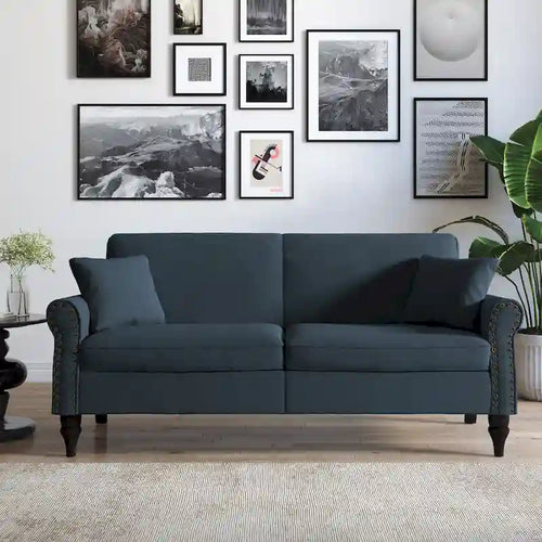 73 Nailhead Trim Sofa Rolled Arms Upholstered Loveseat