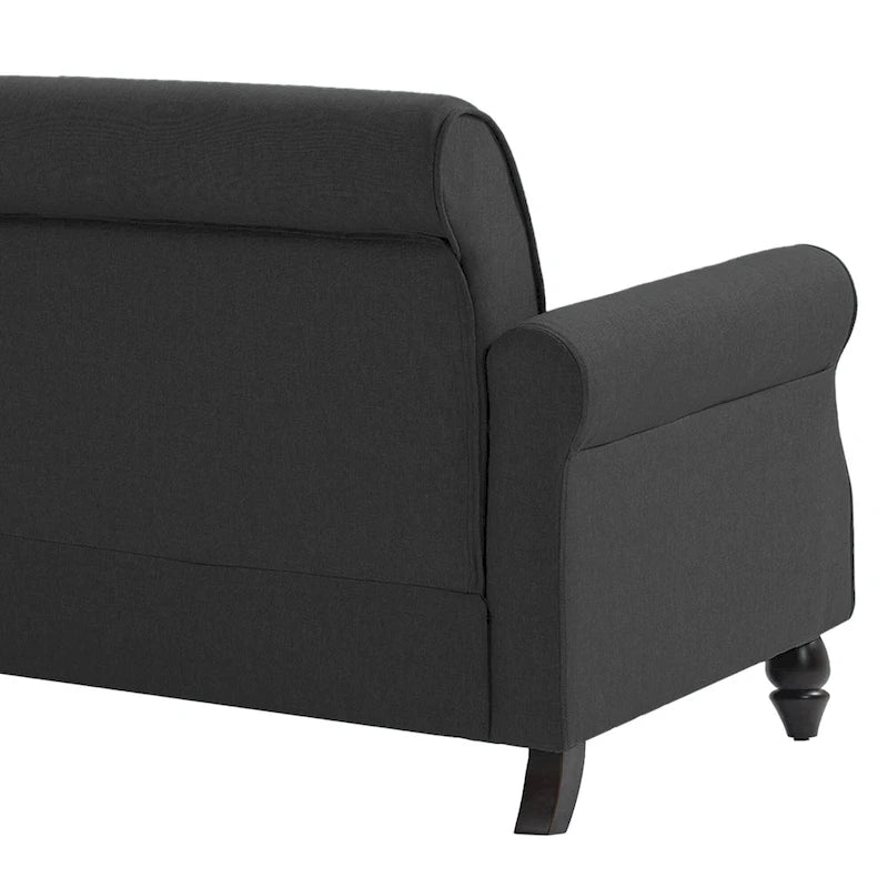 Canapé 73 po avec bras roulés et clous décoratifs, causeuse rembourrée