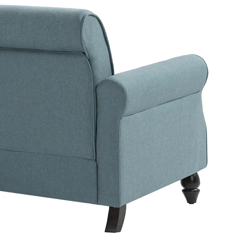 Canapé 73 po avec bras roulés et clous décoratifs, causeuse rembourrée