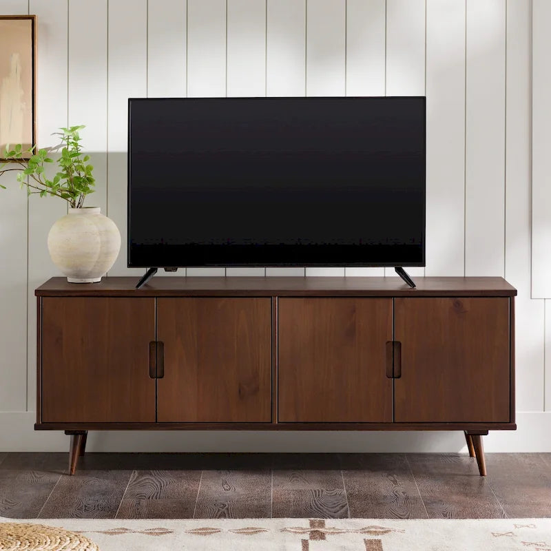 Meuble TV en bois massif de style Mid-Century Modern