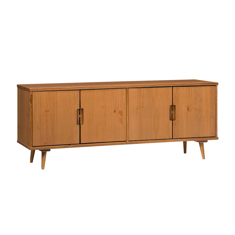 Meuble TV en bois massif de style Mid-Century Modern