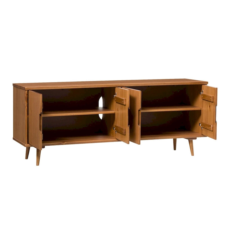 Meuble TV en bois massif de style Mid-Century Modern