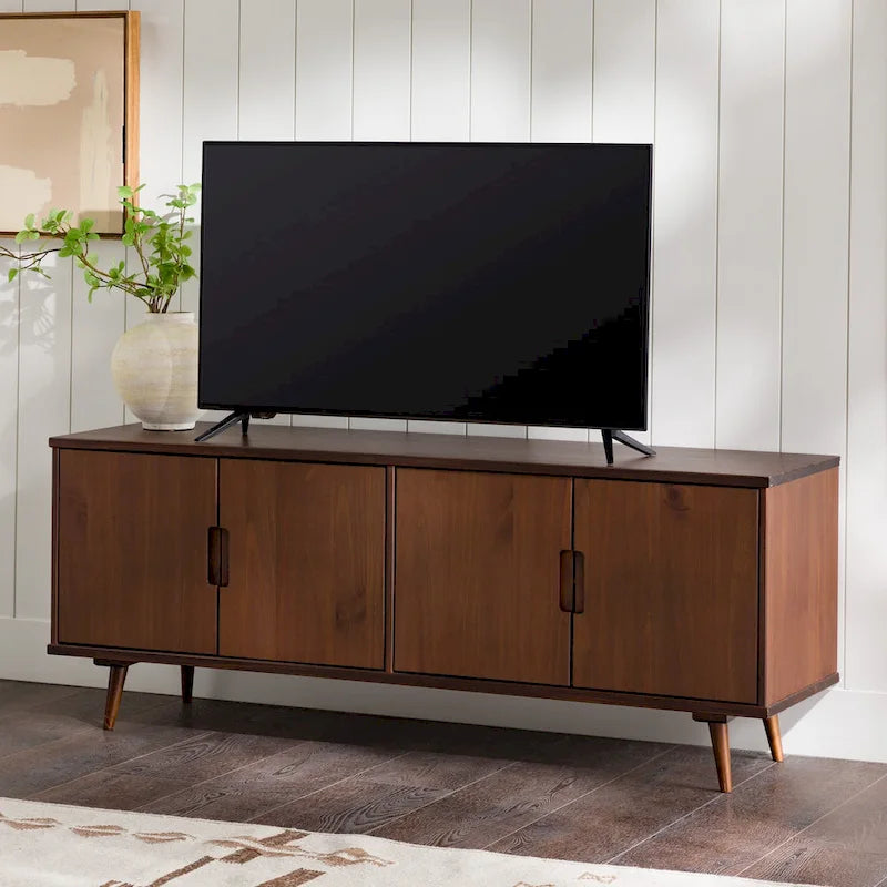 Meuble TV en bois massif de style Mid-Century Modern
