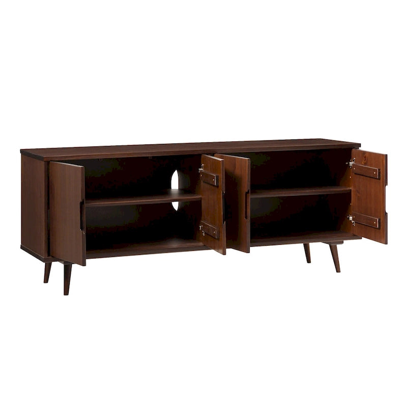 Meuble TV en bois massif de style Mid-Century Modern