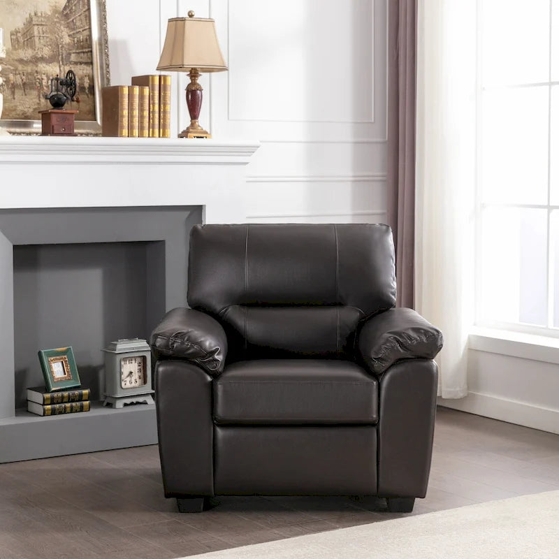 Fauteuils d'appoint rembourrés en similicuir pour le salon