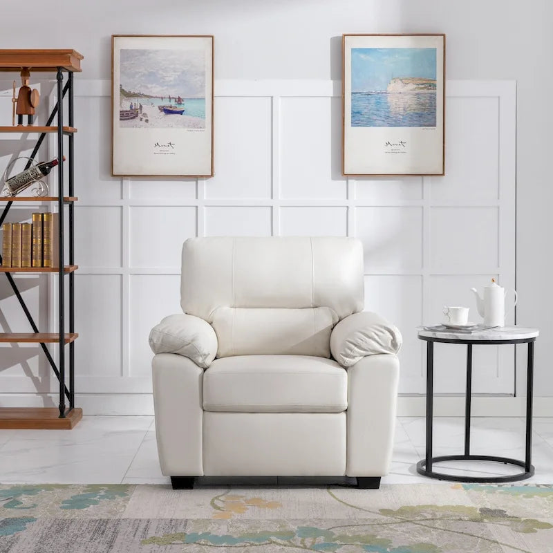Fauteuils d'appoint rembourrés en similicuir pour le salon
