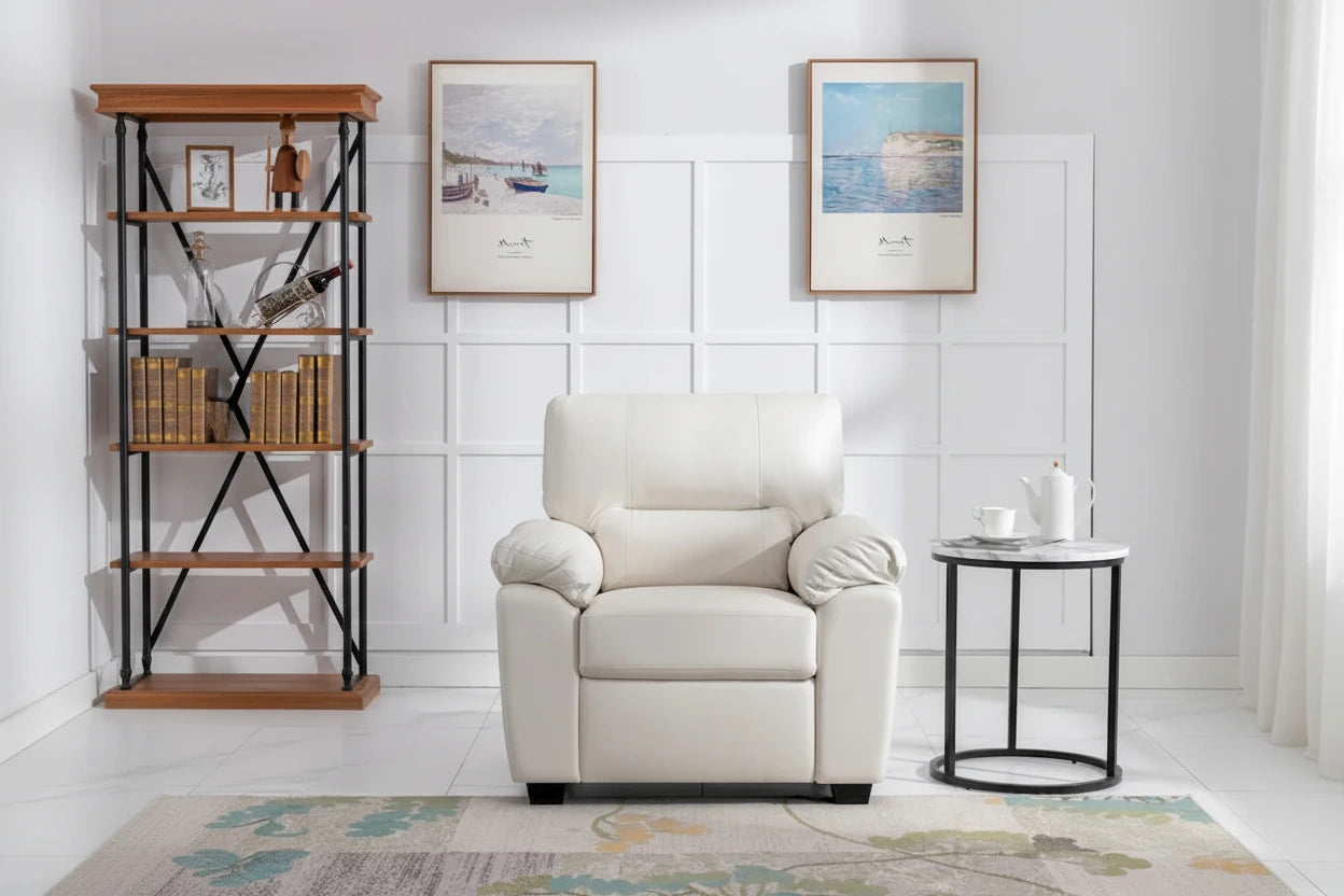 Morden Fort Faux Leather Upholstered Accent Chairs for Living Room