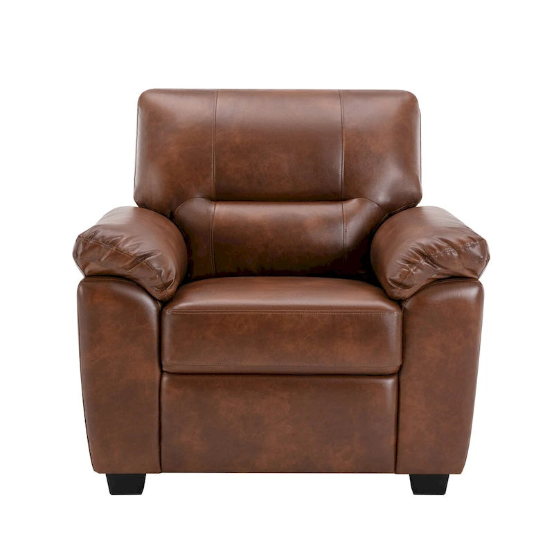 Fauteuils d'appoint rembourrés en similicuir pour le salon