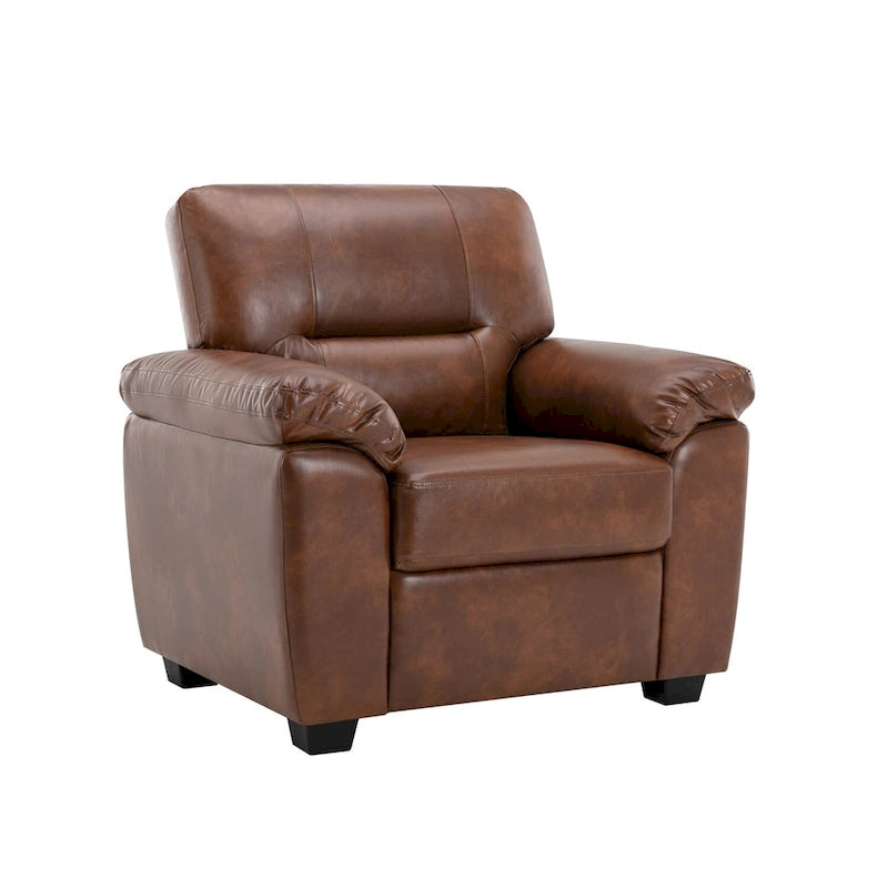 Fauteuils d'appoint rembourrés en similicuir pour le salon