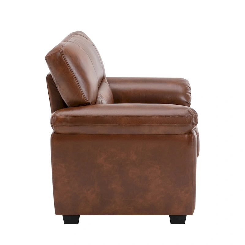Fauteuils d'appoint rembourrés en similicuir pour le salon