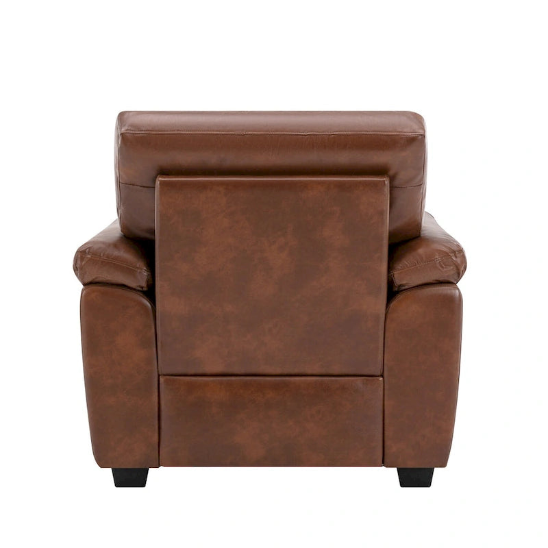 Fauteuils d'appoint rembourrés en similicuir pour le salon