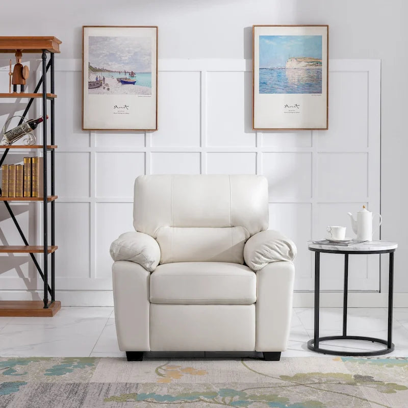 Fauteuils d'appoint rembourrés en similicuir pour le salon