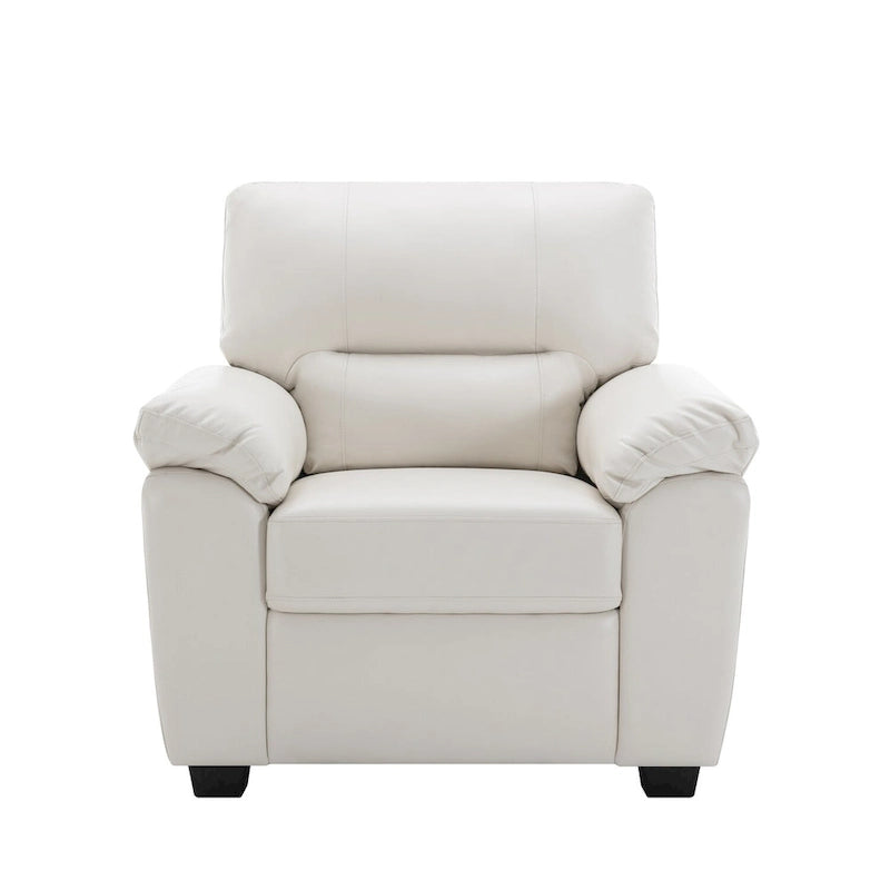 Fauteuils d'appoint rembourrés en similicuir pour le salon