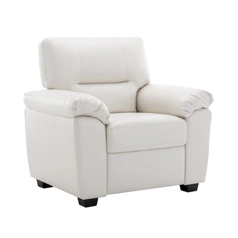Fauteuils d'appoint rembourrés en similicuir pour le salon