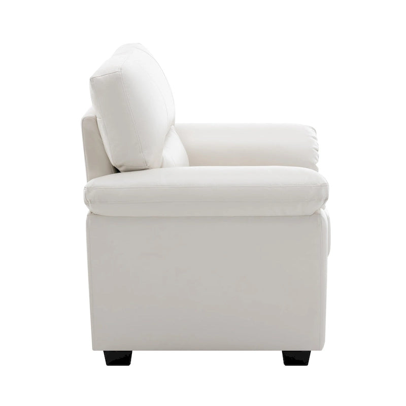Fauteuils d'appoint rembourrés en similicuir pour le salon